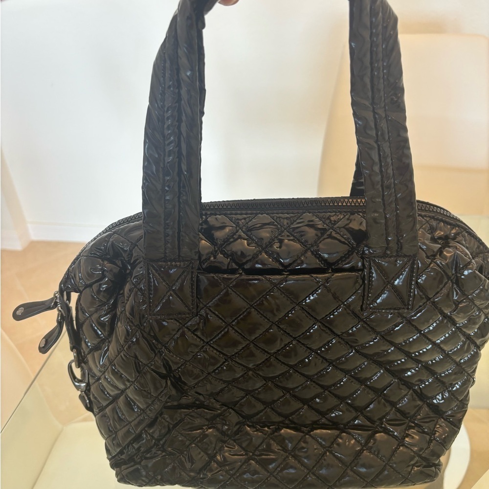 Quilted Black Women's Handbag with a removable strap for Crossbody